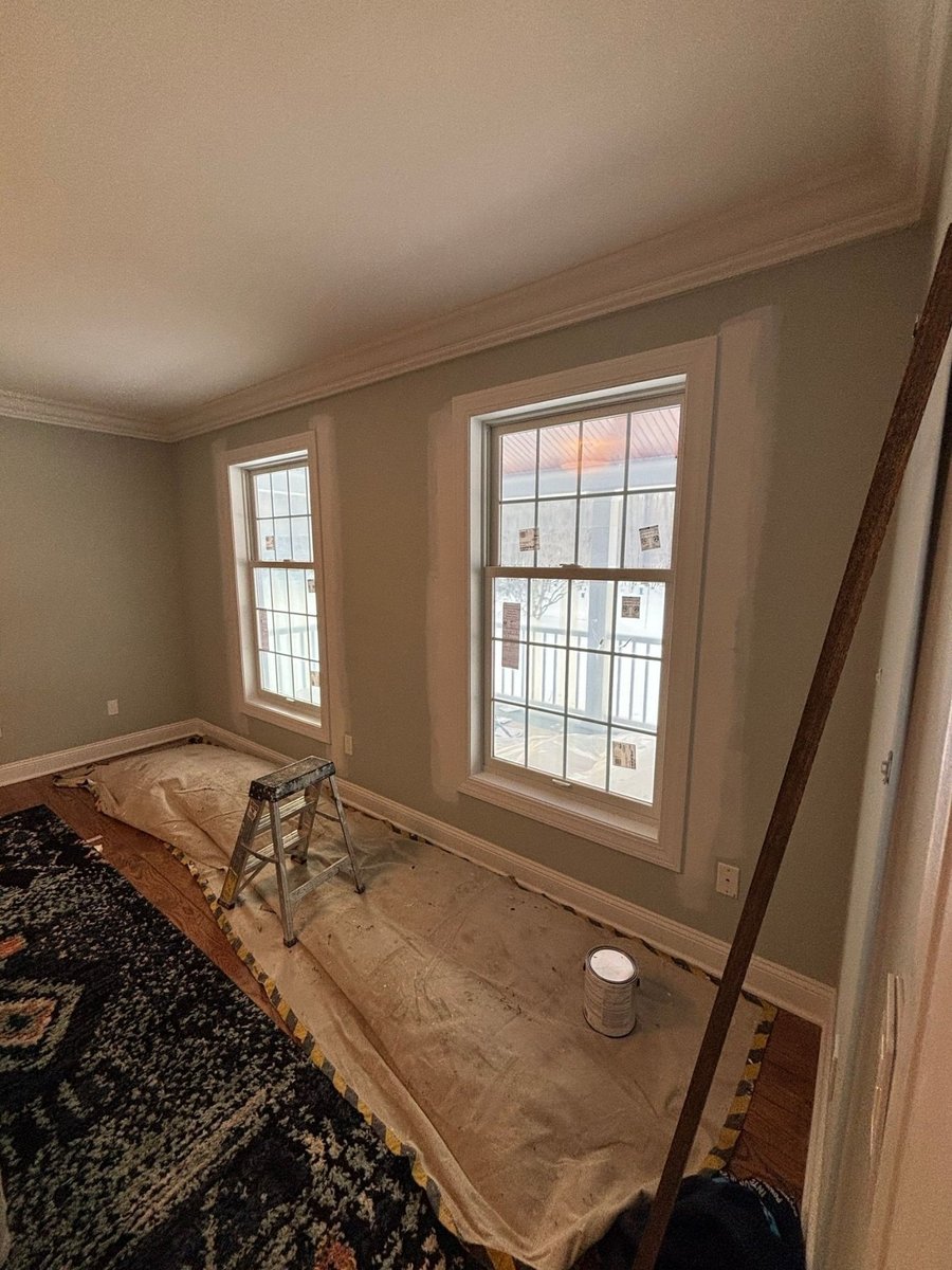 painting new entryway on porch renovation in ct shoreline