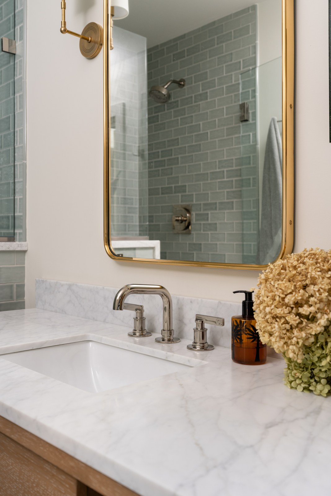 house addition marble vanity with polished nickel faucet guilford ct