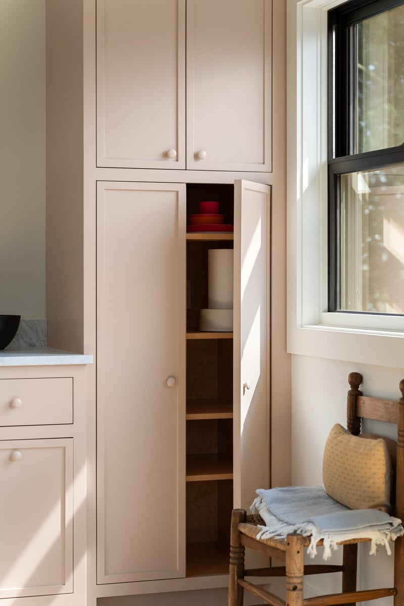 house addition pink pantry cabinet with open shelving guilford ct