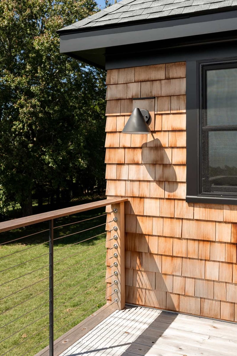 house addition upper deck corner with cable railing guilford ct