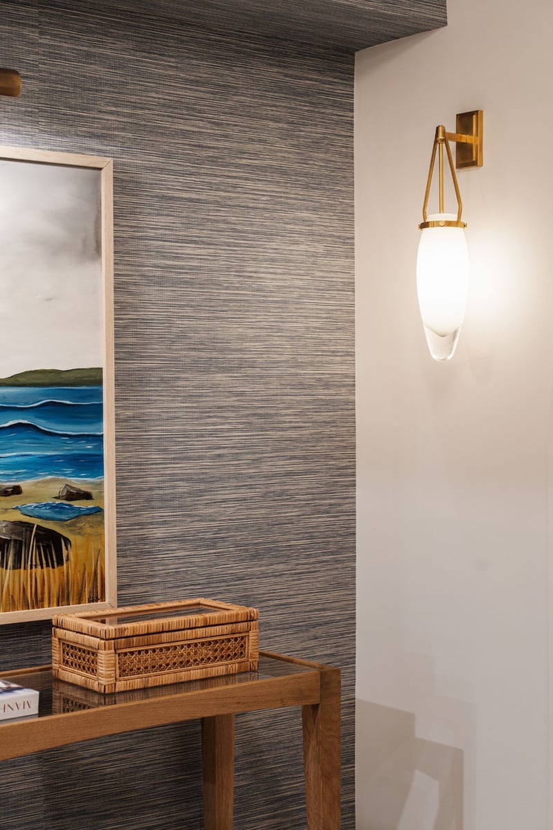 finished baseement with textured accent wall in a basement remodel in madison ct