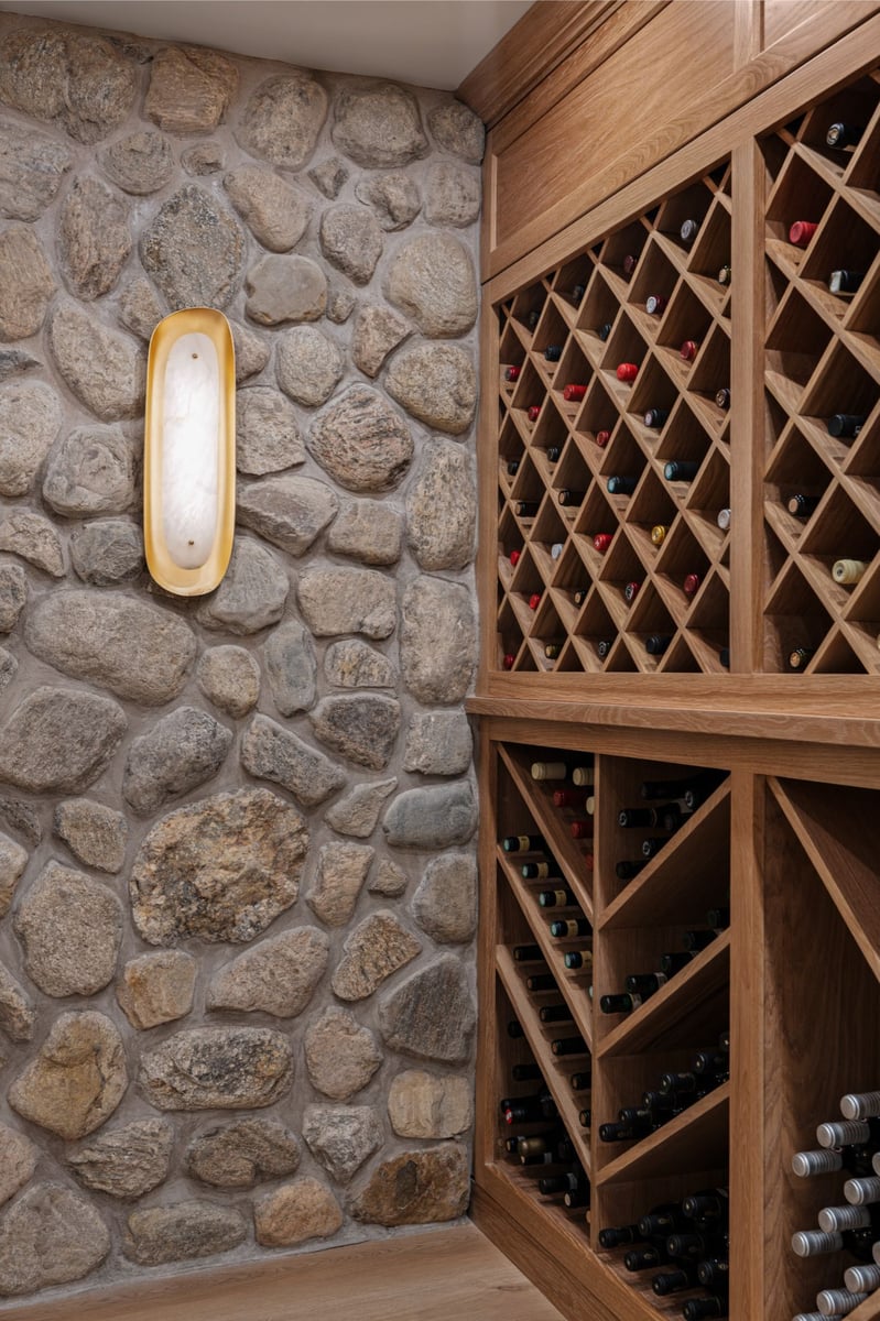 wine cellar in a custom basement remodel in madison, ct