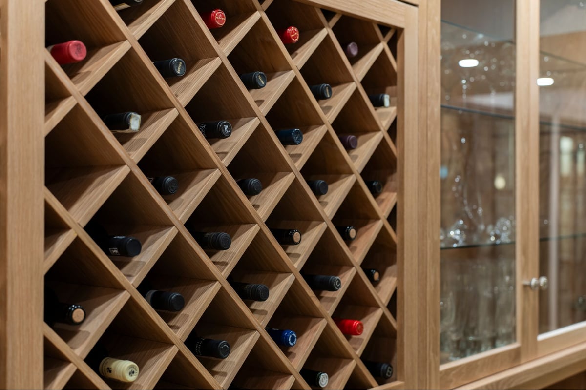 wine storage in luxury basement renovation in madison ct